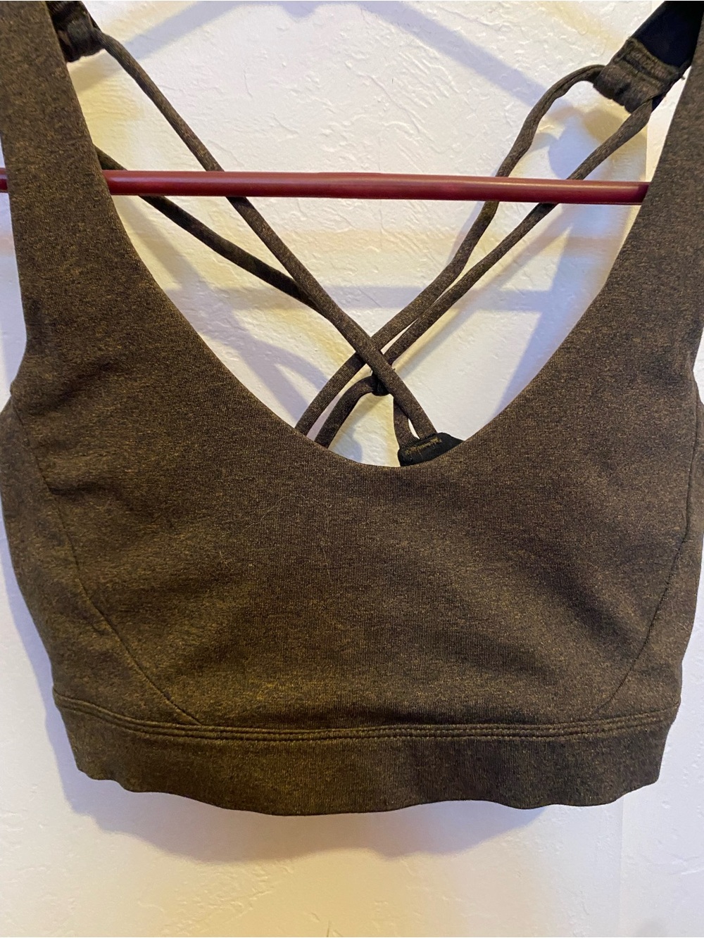 Prana Brown Crisscross-Back Sports Bralette